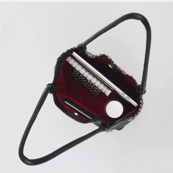 Hammitt Oliver Calf Hair Tote Medium Dapple Black Leather Handbag MobWife - Picture 13 of 16